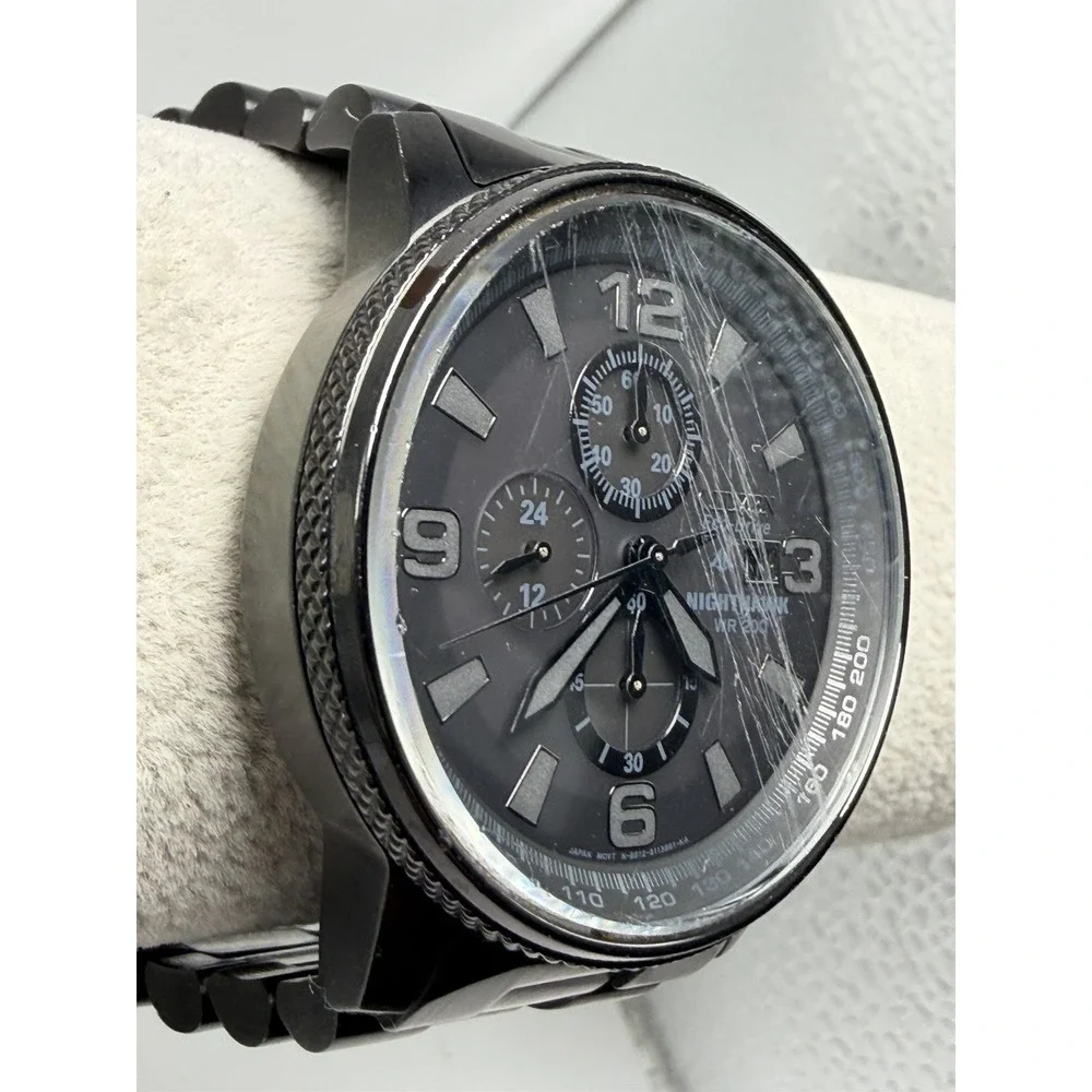 Scratched Citizen Eco-Drive B612-S078245 Nighthawk Mens Working Watch 42MM 7.5